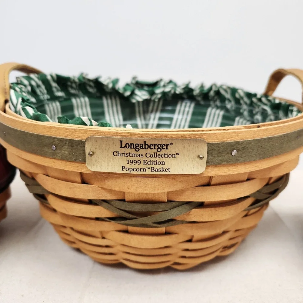 Lot Of 3 Longaberger Baskets Fabric Inserts 10